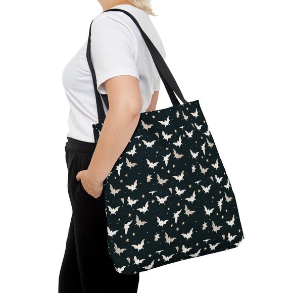 Bats Tote Bags, Stars Totes, Canvas Tote Bag, Shopping Bag, Gift For Women Totes - Picture 1 of 10